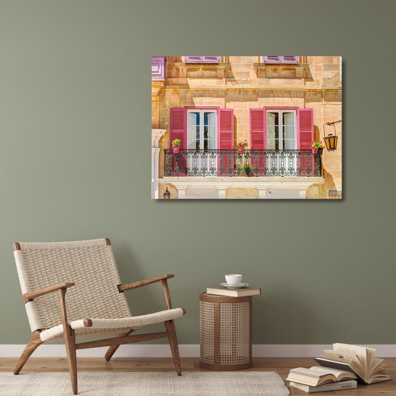 Art sur toile tendue par Frank, Assaf Gallery, titre: Maison traditionnelle maltaise à Mdina, Malte