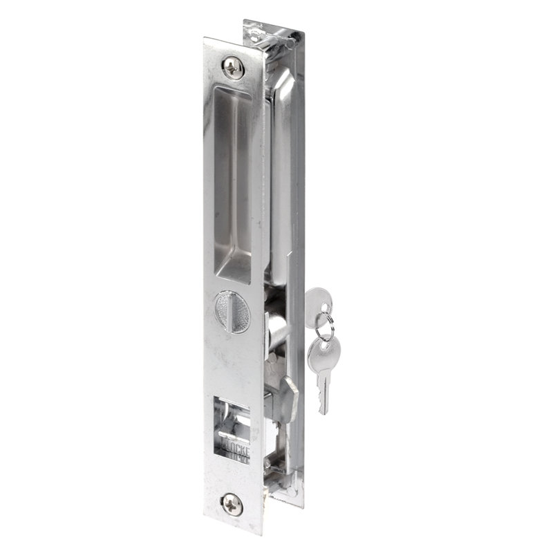 Keyed Sliding Door Flush Latch Handle Set, 6-5/8 in., Diecast Construction (Single Pack)