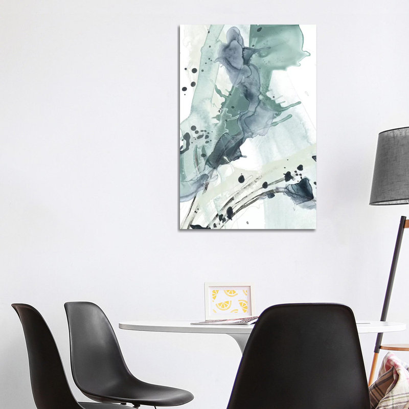 «Deep Splash I» par June Erica Vess - peinture sur toile tendue, H 40 po x l 26 po x P 1,5 po