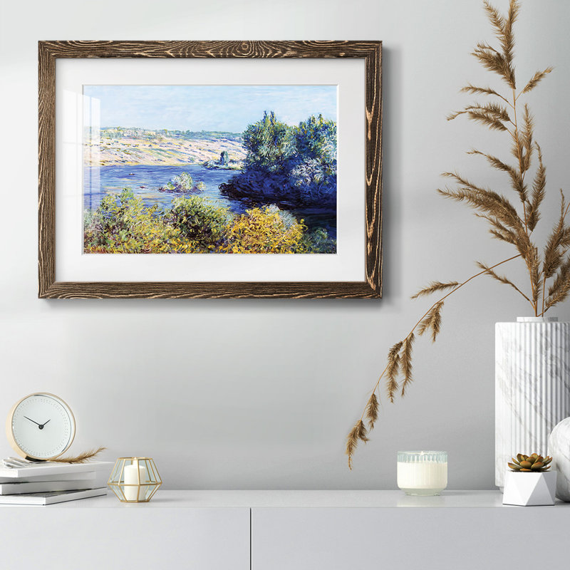 La seine à Vetheuil, 1881, reproduction d'art sur papier, Noyer, H 22 po x l 32 po x P 1,5 po