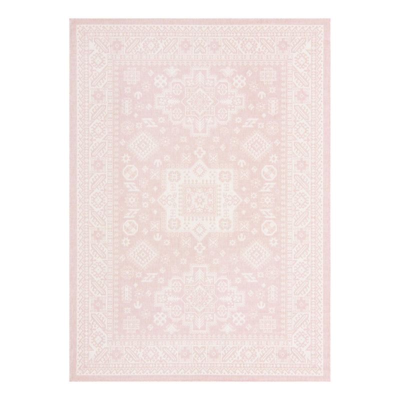 Tapis rose d'intérieur / extérieur Danera, Rectangle 7 pi x 10 pi