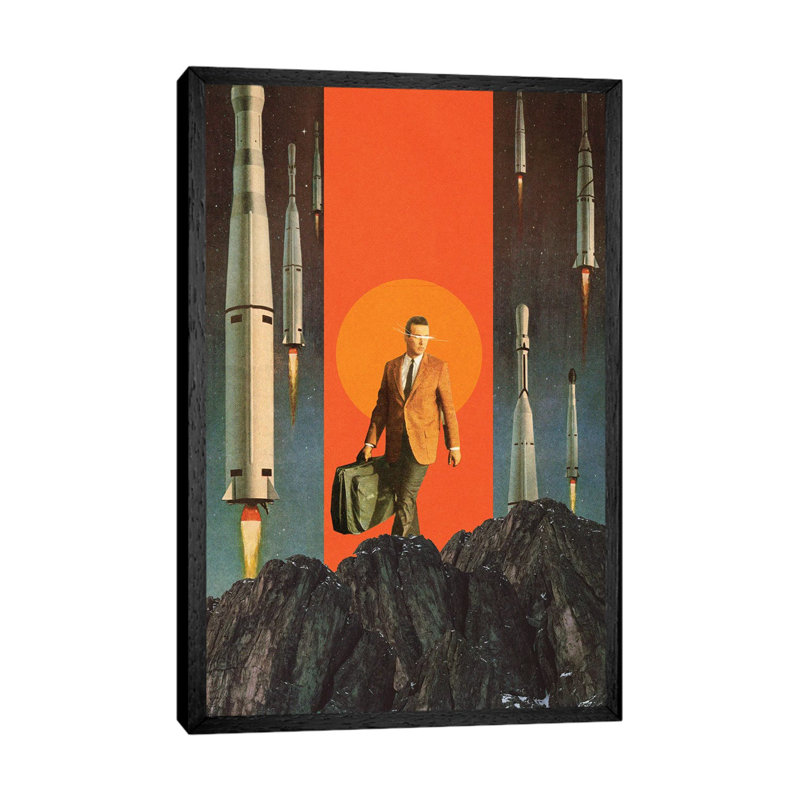 The Departure by Frank Moth - Print on Canvas, 101.6cm H x 66.04cm W x 3.81cm D, Black Framed