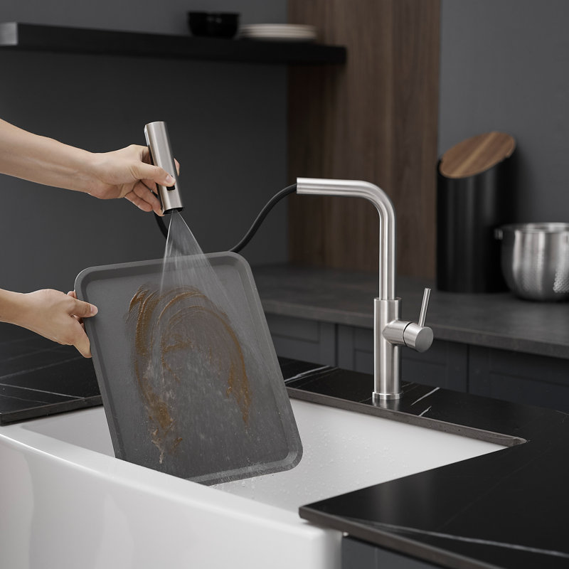 Pull Out 304 Stainless Steel Kitchen Faucet, Brushed Nickel