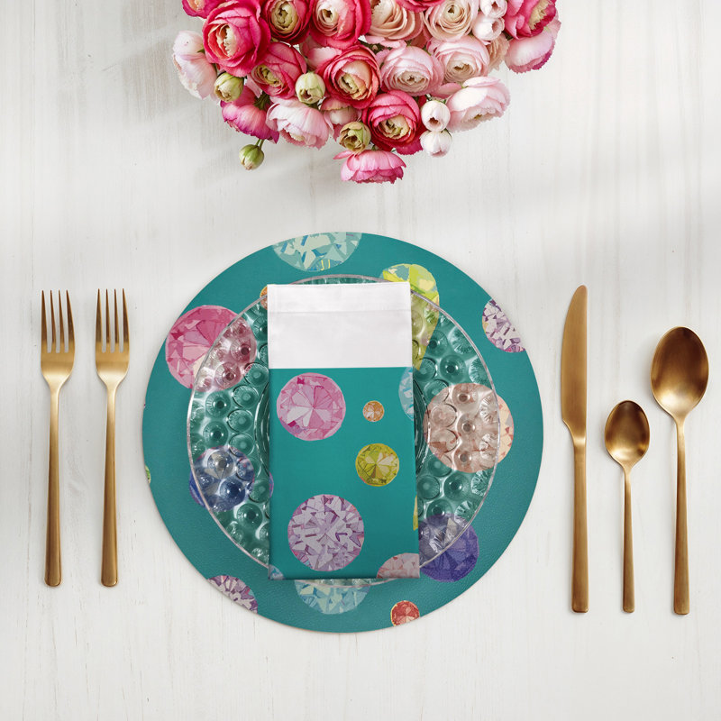 Jewel Cotton Sateen Dinner Napkins, Cyan