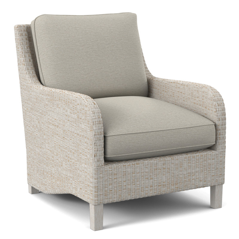 Gibraltar Armchair, Lapis Plaid; 0126-63, Antique Frost White