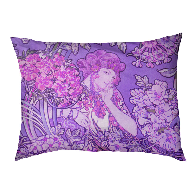 Oreiller de chien déverseurs de fleurs/classique, Petit (l 29,5 po x P 9,5 po x H 19,5 po), Mauve / Rose