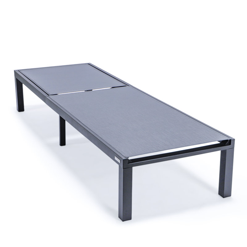 Marlin Modern Aluminum Outdoor Reclining Chaise Lounge - Weather-Resistant Sling Patio Chair for Poolside & Sunbathing