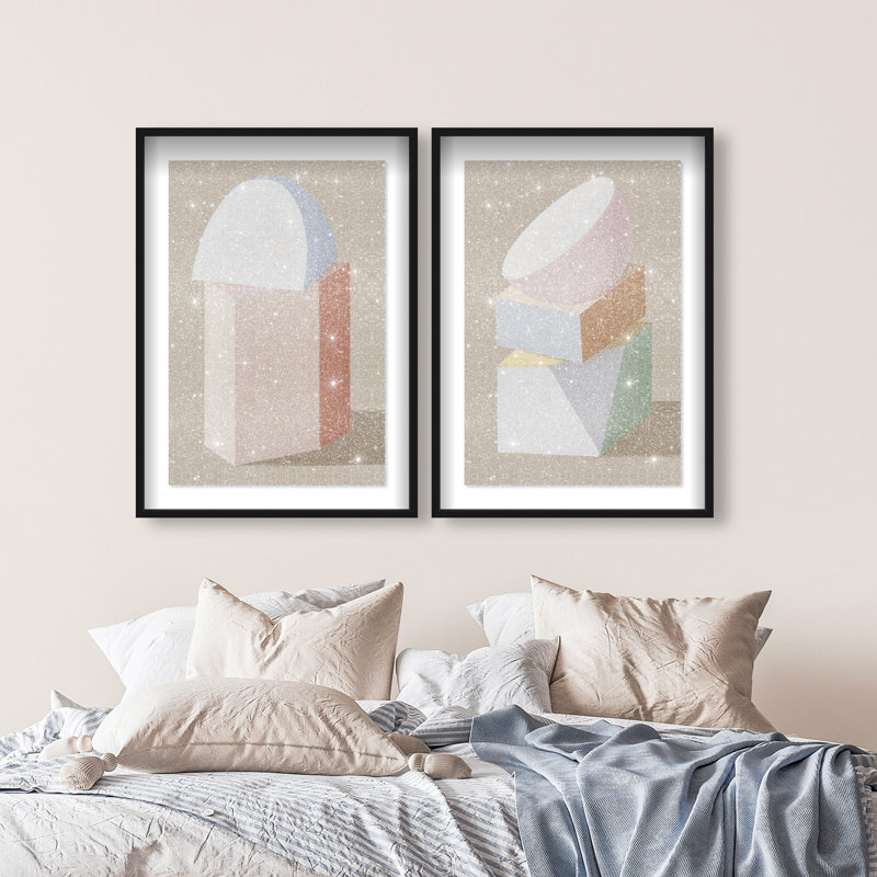 Sculptural Set Set by Oliver Gal, 31.5"H x 46.5"W, Black Shadowbox