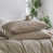 Tannish Linen Gray& White Wide Stripes