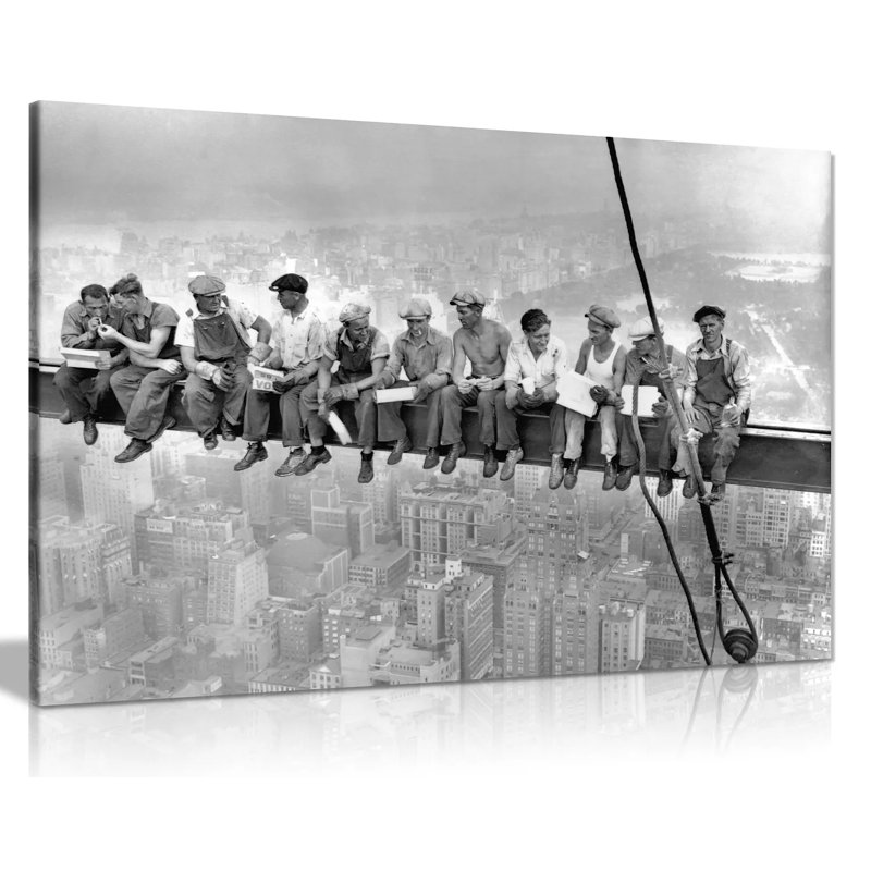 Lunch Atop A New York Skyscraper - Wrapped Canvas Print, 41cm H x 61cm W