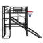 Lit mezzanine double en métal avec bureau intégré