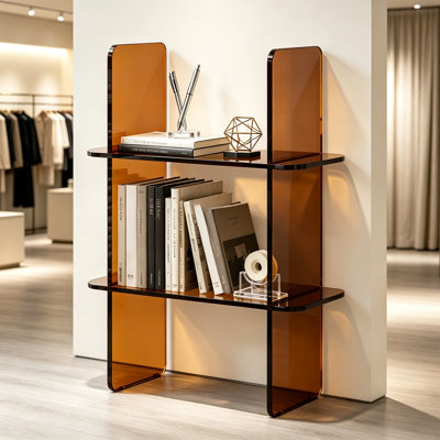 Amber Acrylic Double Tier Display Shelf