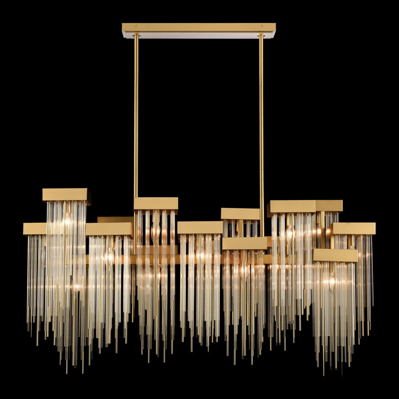 Lustre géométrique 16 lumières Cabassa, Laiton vieilli