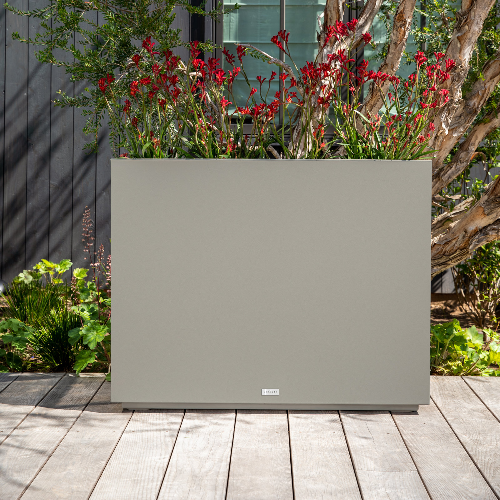 Block Series 38" Planter Box, Gray, 30” H x 38” W x 10” D