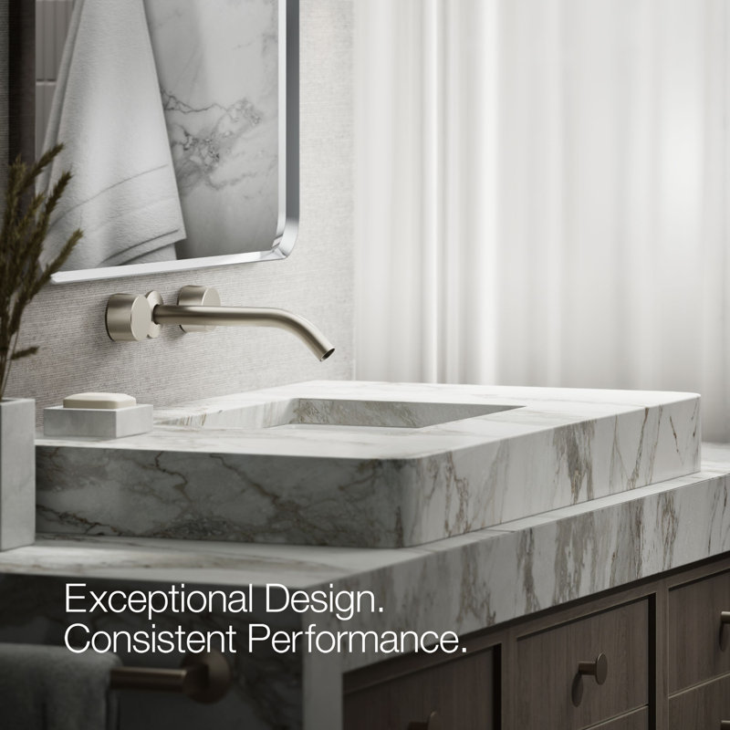 Components Wall-Mount Bathroom Sink Faucet Trim with Oyl Handles, Vibrant Brushed Nickel