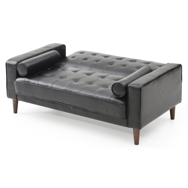 Elegant Black Loveseat With Versatile Bed Feature