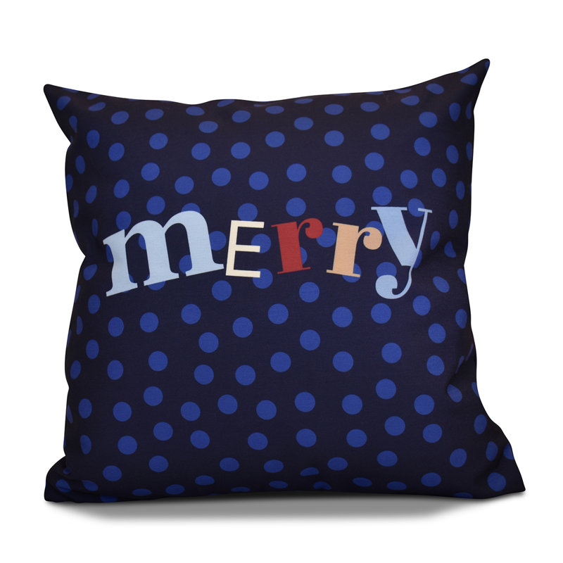 Housse de coussin d'extérieur carré Coastal Christmas, 18 po x 18 po, Bleu