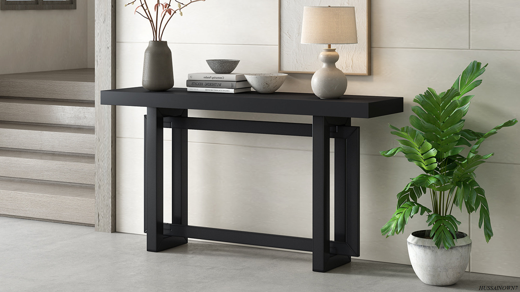 Latitude Run® Contemporary Console Table With Wood Top, Extra Long ...