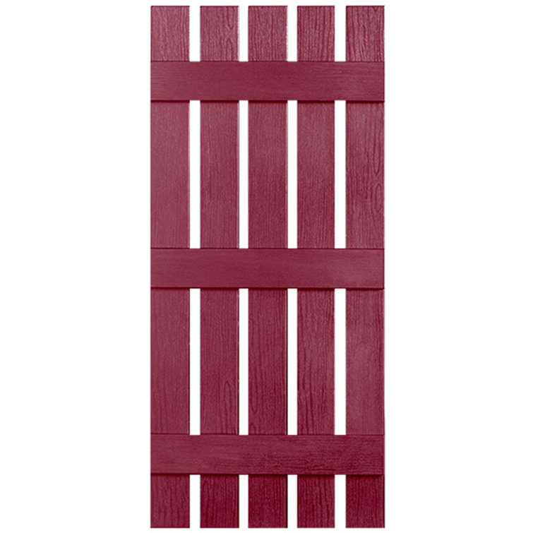 Three Batten, Five Board Open Vinyl Shutters Pair