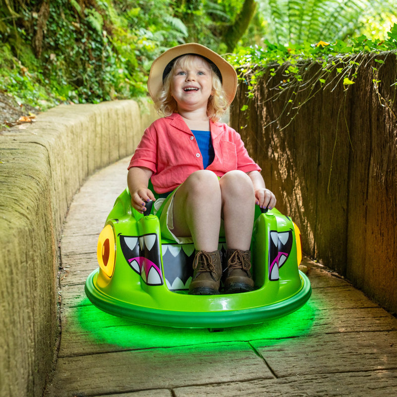 Kids Electric Dinosaur Bumper Car Ride-On - Green