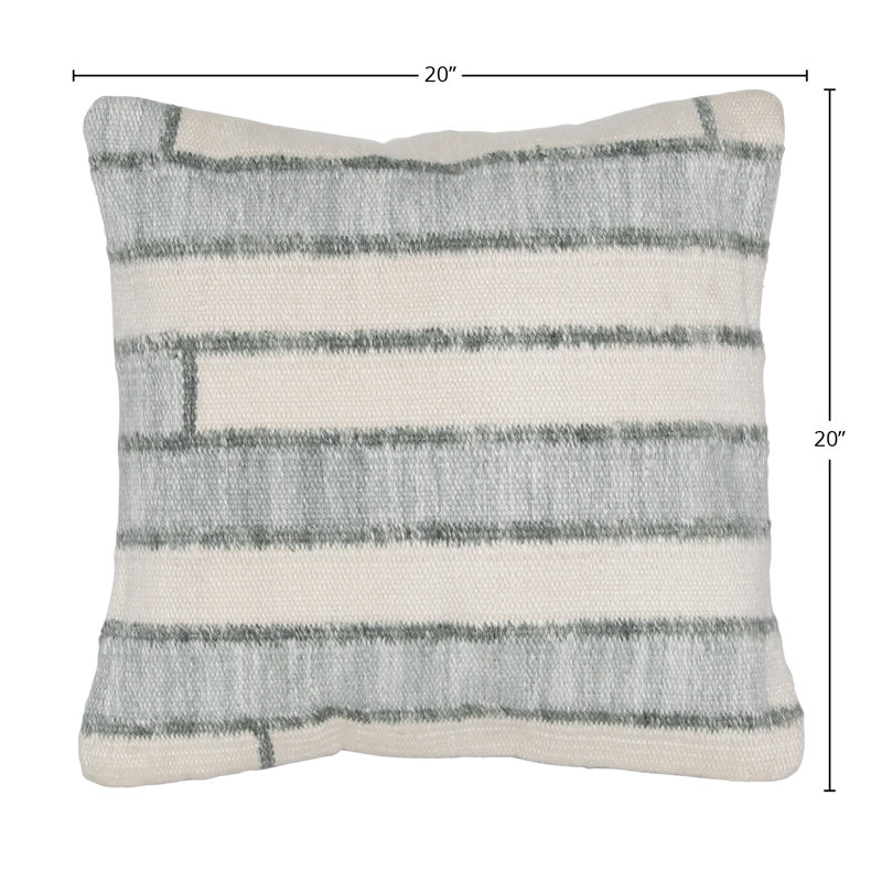 Ashma Handwoven PET Yarn Pillow, Seafoam Green