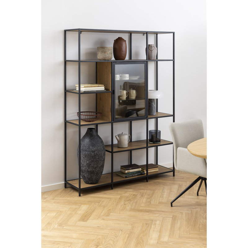Analiegh 185cm H x 135cm W Steel Geometric Bookcase