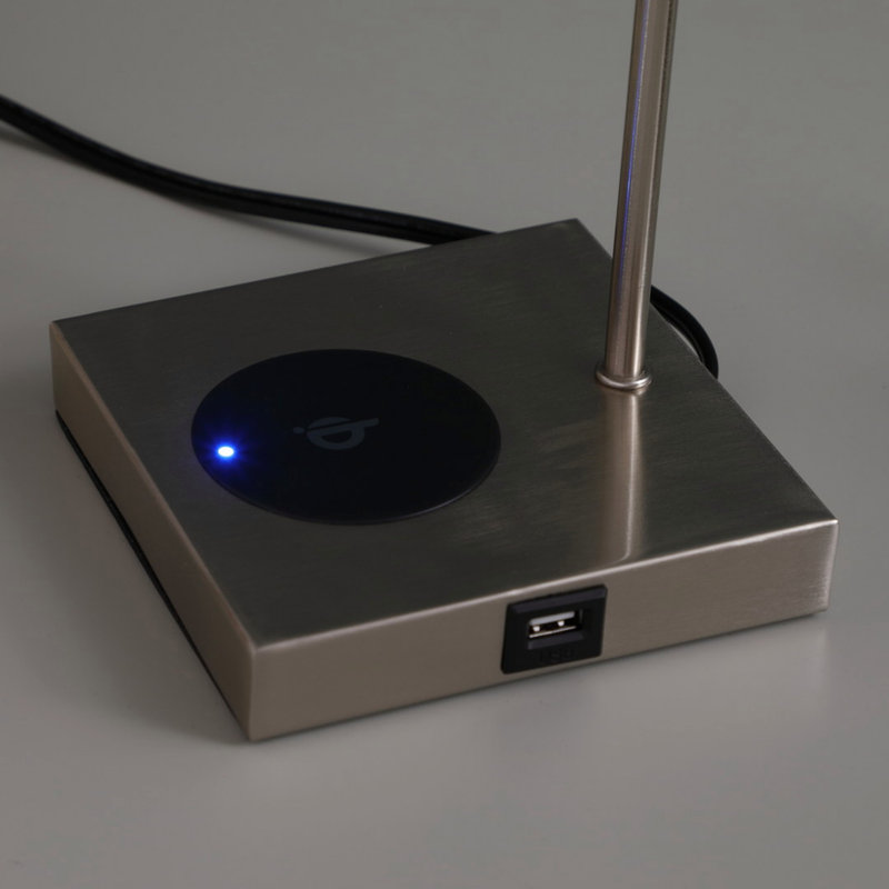 Lampe de table carrée 21,5 pouces avec station de charge Aston