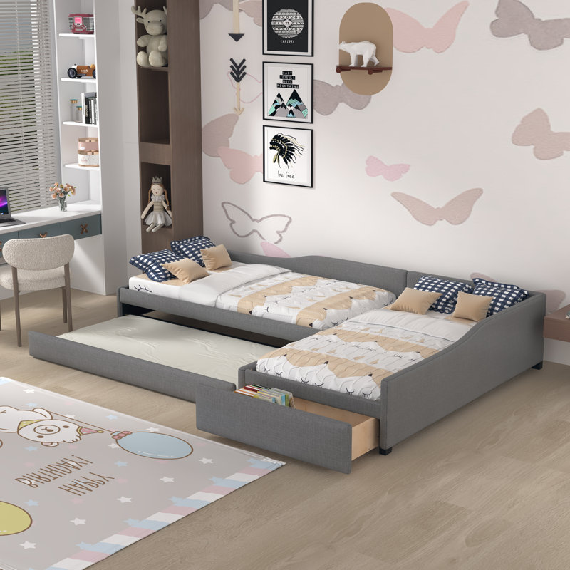 Mirriah Upholstered Storage Bed, Gray