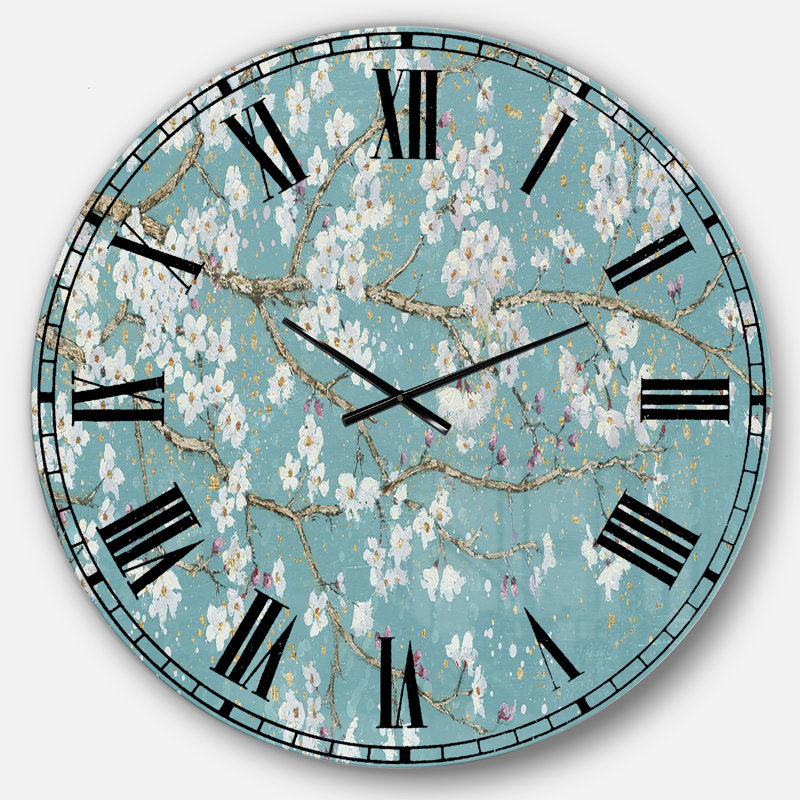 Arbre bleu d'avril - horloge murale traditionnelle, Grand