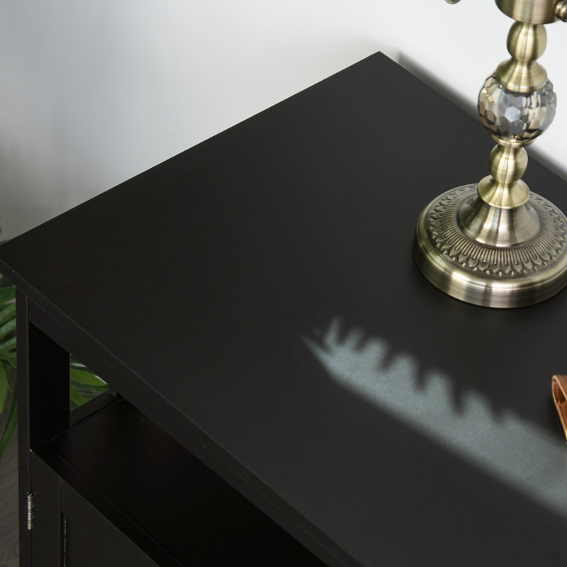 Armoire de cuisine moderne en noir avec grande capacité de rangement pour tablette ouverte et poids total de 132 lb