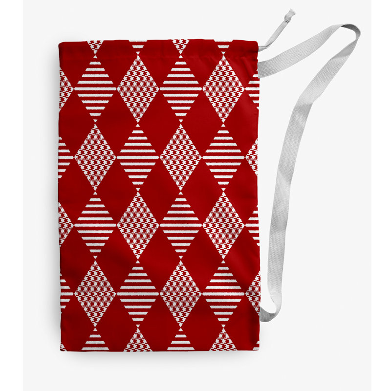 Fabric Laundry Bag with Handles, Red, Small (29" H x 18" W)