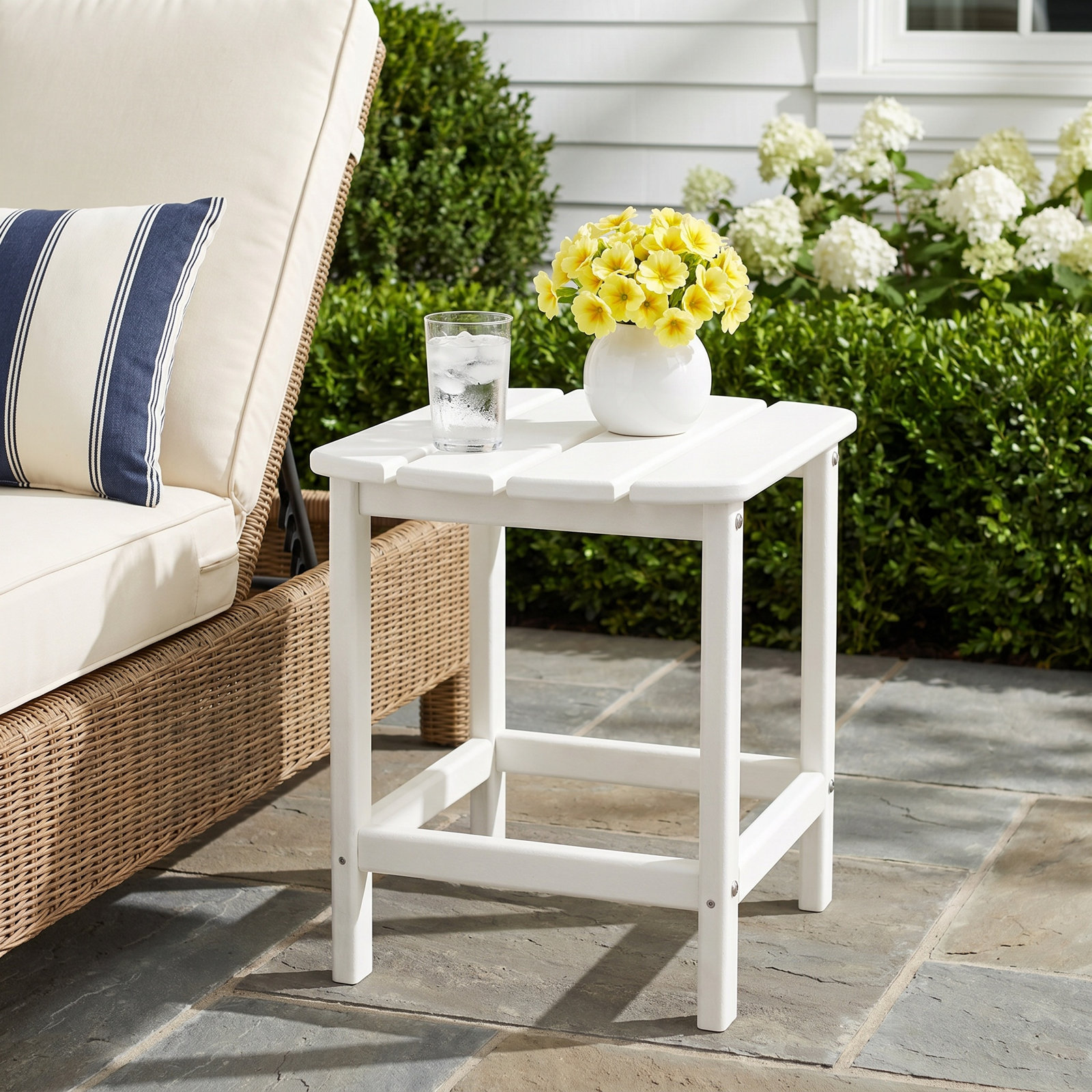 Emory HDPE Side Table, White