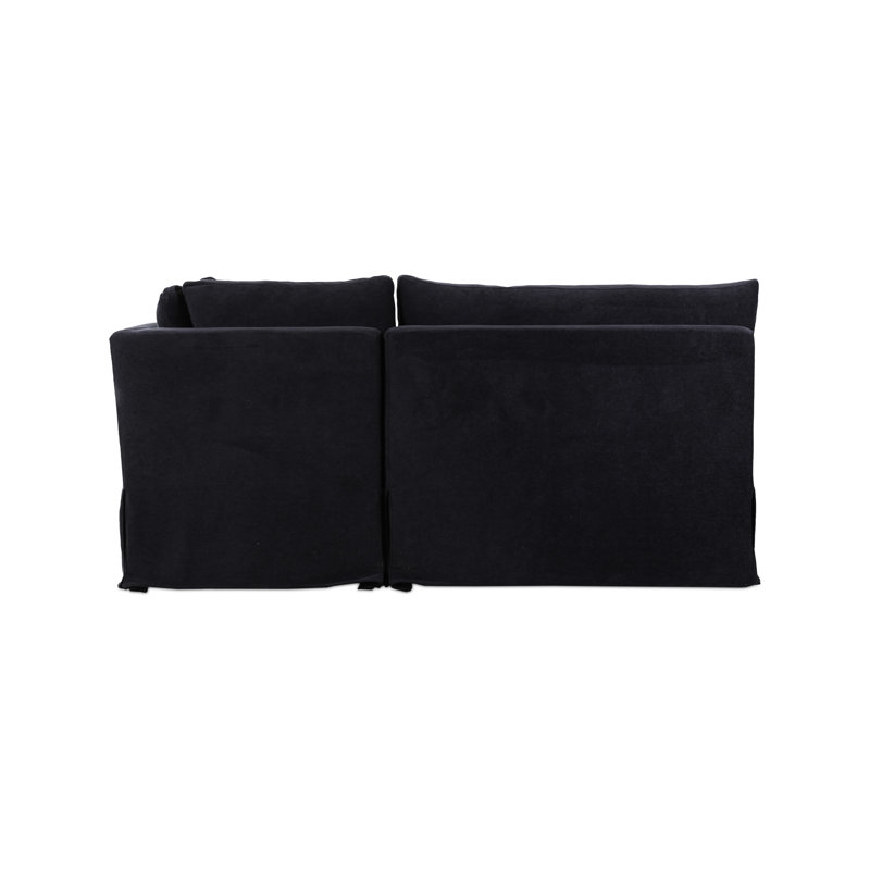 Banquette de salle à manger Gusella, Polyester noir, H 31,75 po x l 100,5 po x P 67,5 po