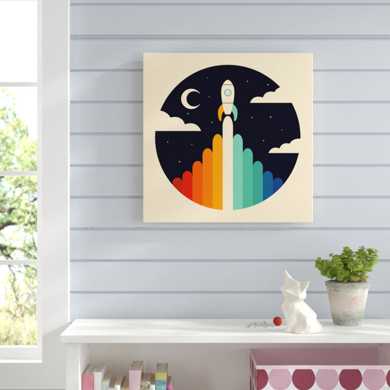 « Up »-impression sur toile, H 18 po x l 18 po x 1,5 po, Toile encadrée de bois rustique foncé