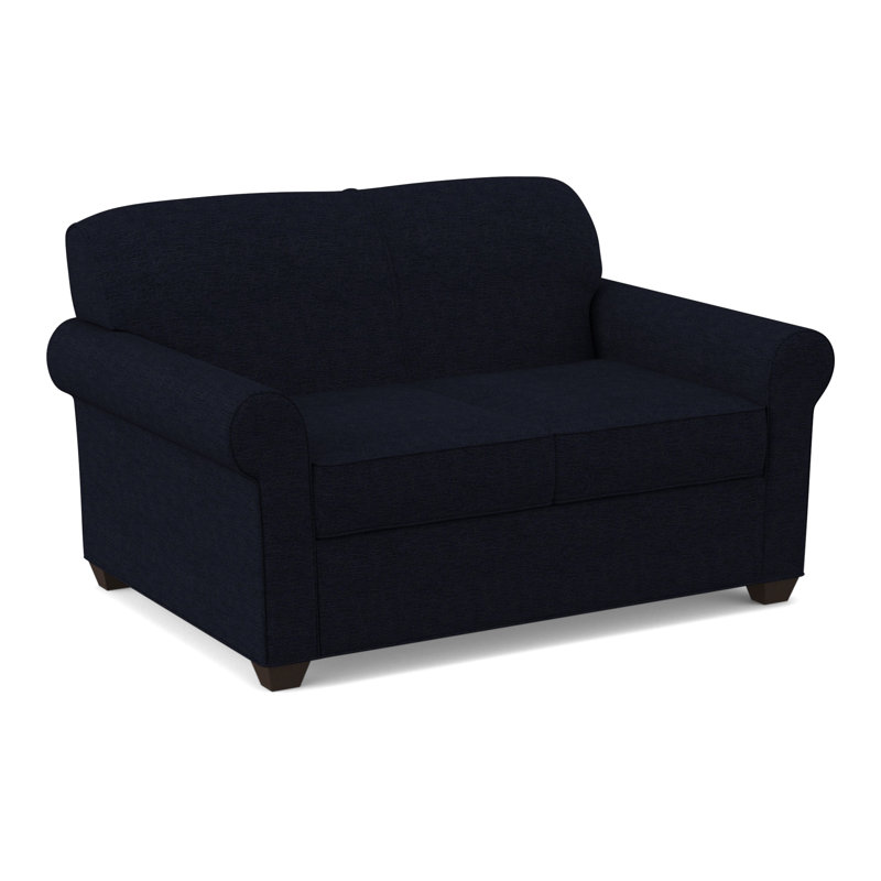 Finn 59" Rolled Arm Sofa Bed Loveseat with Reversible Cushions, Cafelle, Archetype Quartz