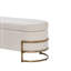 Banc de rangement ovale capitonné à couvercle rabattable avec pattes en métal-93481253