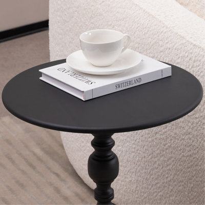 2P, Vintage Metal Coffee Table End Table, Round Side Table for Sofa Bedside Nightstand, Accent Table Decorative Small Space Living Room Bedroom