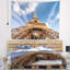 Tapisserie bleu ciel avec accessoires suspendus en polyester cityscape belle vue de la tour eiffel-28499868