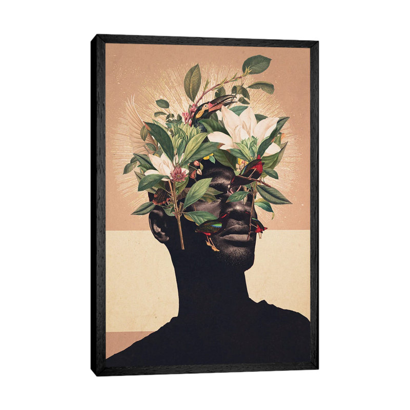 Birds Are My Real Origin by Frank Moth - Print on Canvas, 152.4cm H x 101.6cm W x 3.81cm D, Black Framed
