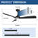52 Inch  Outdoor Fan Light Dimmable Remote APP Control