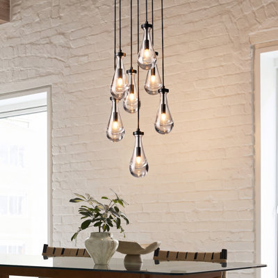 Luminaire suspendu moderne en verre 7 lumières