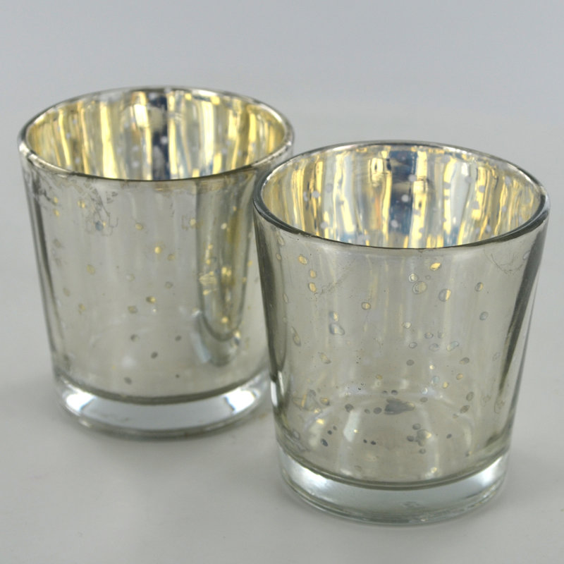 2 Piece Metal Tabletop Votive Holder Set