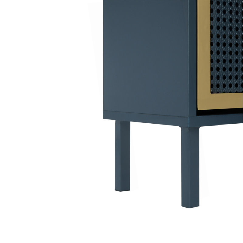 Range-chaussures 3 portes en métal, armoire de rangement pour chaussures autoportante moderne, rotin en métal, pour vestibule