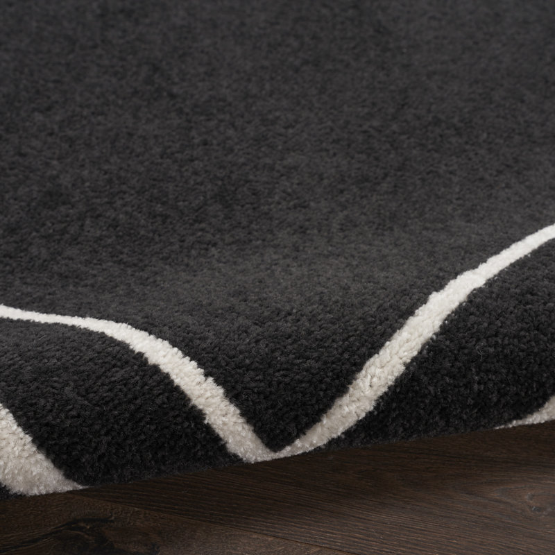 Nourison Essentials Black Ivory Indoor/Outdoor Area Rug, Runner 2'2" x 12'