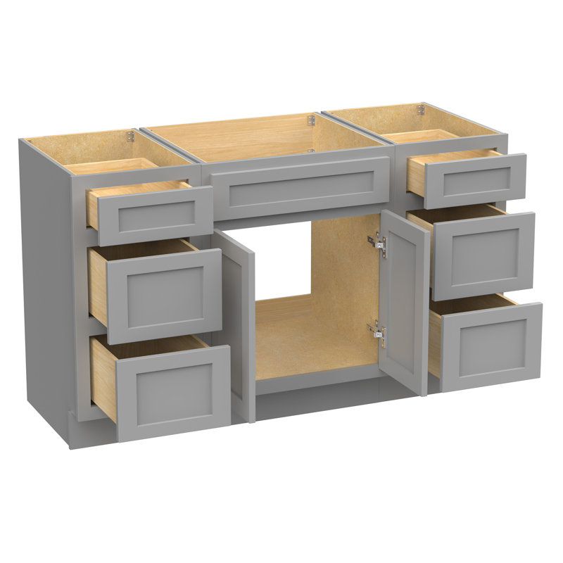 54'' Single Bathroom Vanity Base Only, Gray