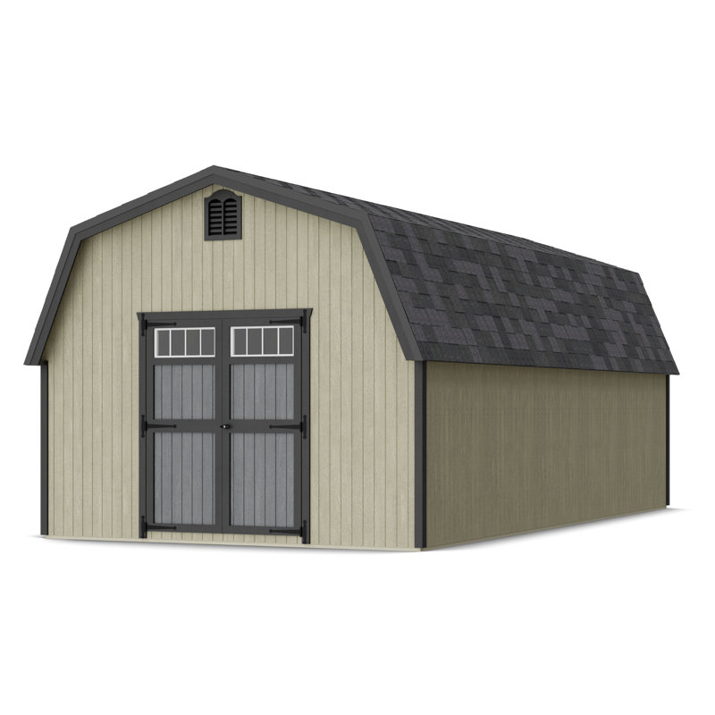 Colonial Greenfield Barn Outdoor Wood Storage Shed, Yes, 12' x 24'