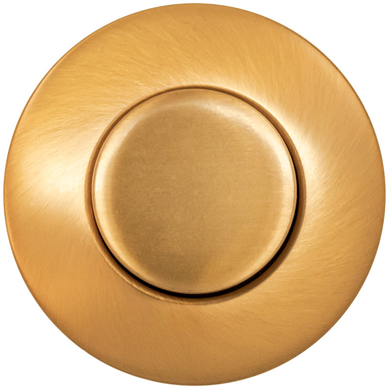Sink Top Waste Disposal Air Switch and Dual Outlet Control Box, Raised Button, Brushed Bronze