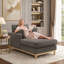 Chaise longue en tissu velours Searle Pierre-130033868