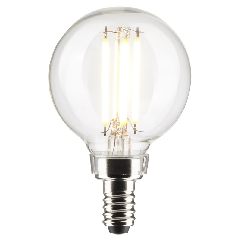 4 Watt (40 Watt Equivalent), G16.5 LED, Dimmable Light Bulb, E12/Candelabra Base, 2700K