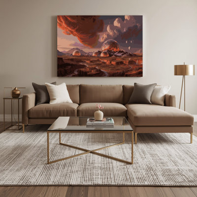 Space Terraformed Mars concepts Black Canvas Wall Art